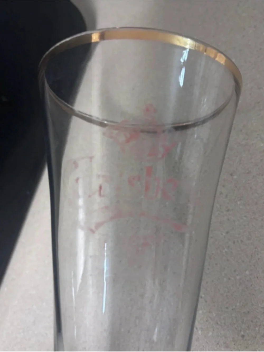 Lager Pilsner Tall Beer Glass - Clear with Red Logo
